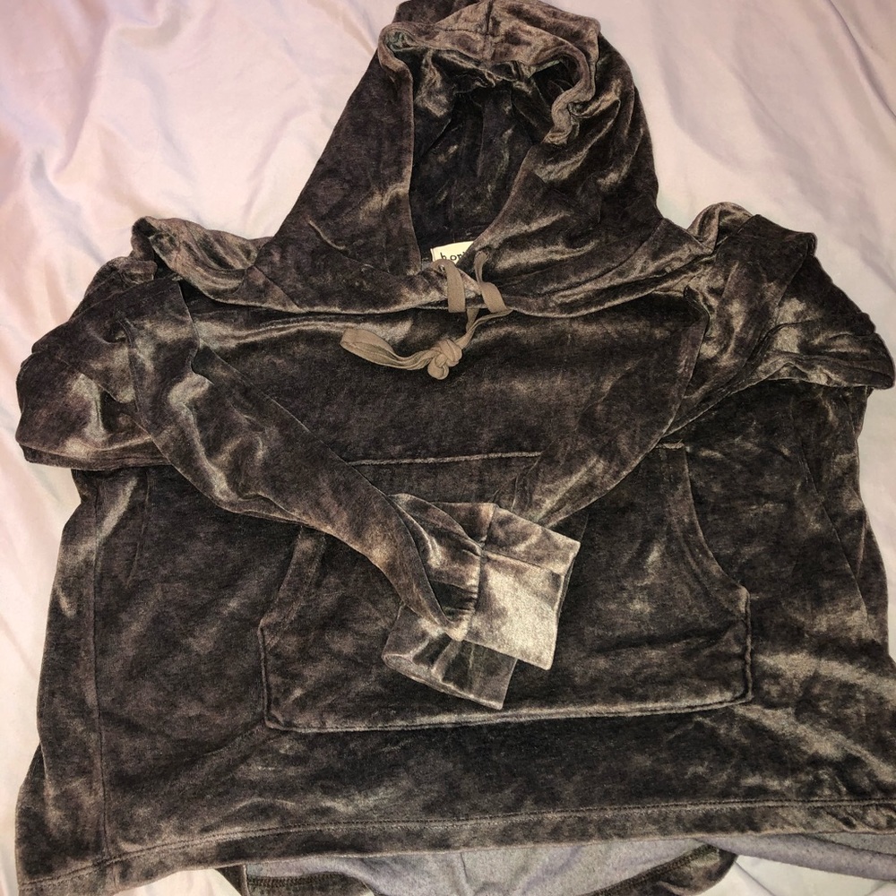 B.Original Velvet Cropped Hoodie